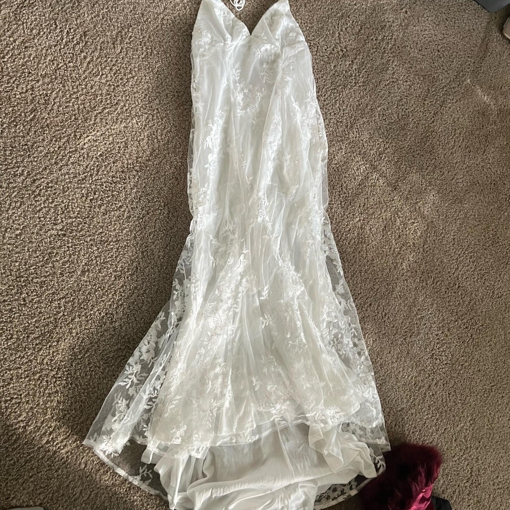 Elegant White Lace Gown